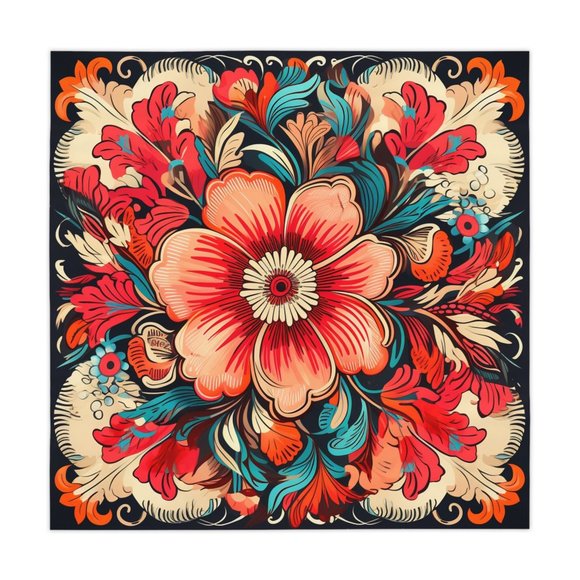 Boho Tablecloth | Vintage Tablecloth | Floral table cloth | Rectangle Square - Picture 2 of 5